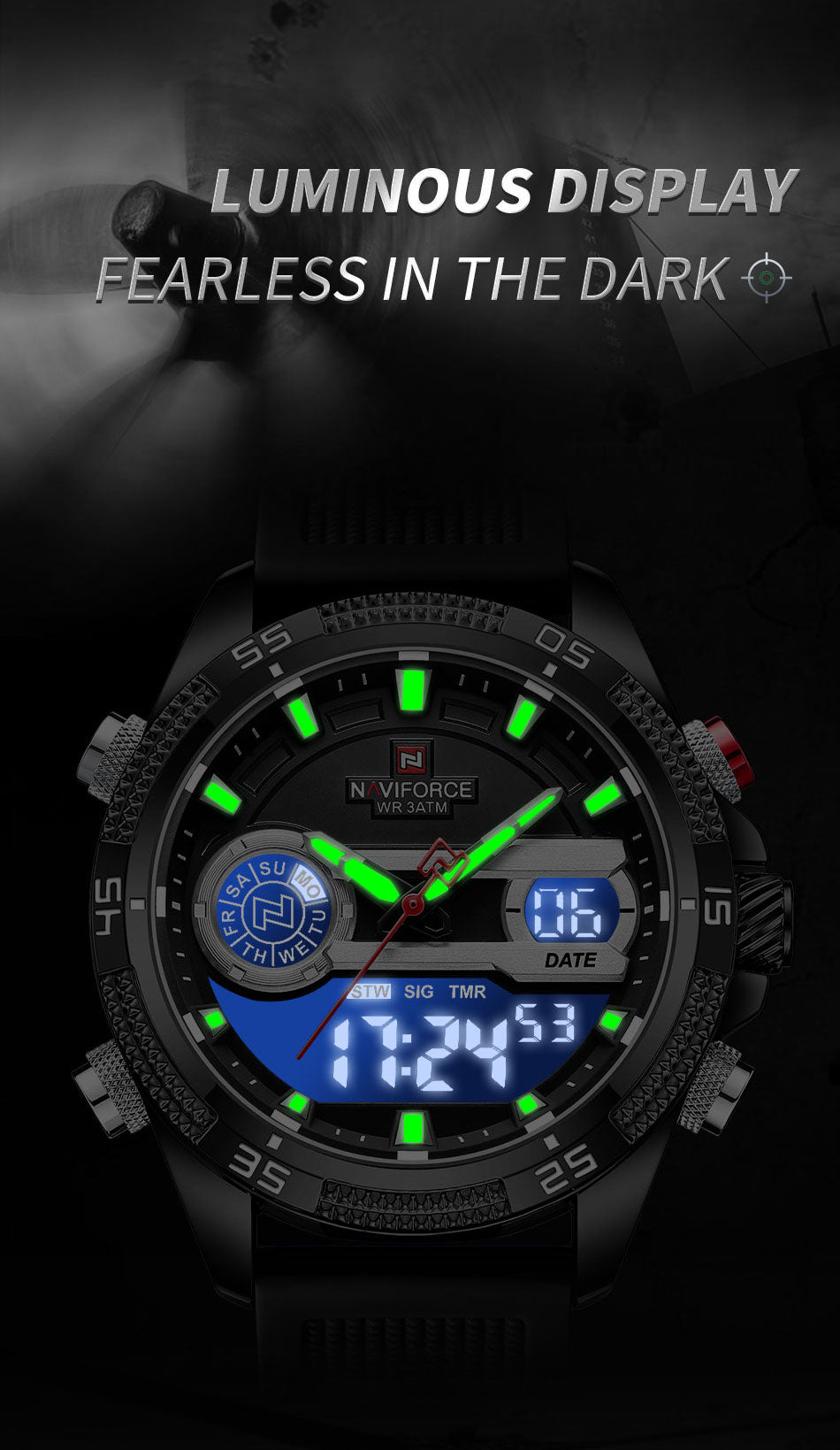 Naviforce 9223 Starfire Premium Men Watch - Blue