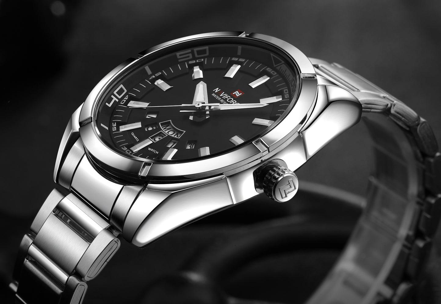 Naviforce NF9038 Sterling Men Watch - Silver Black