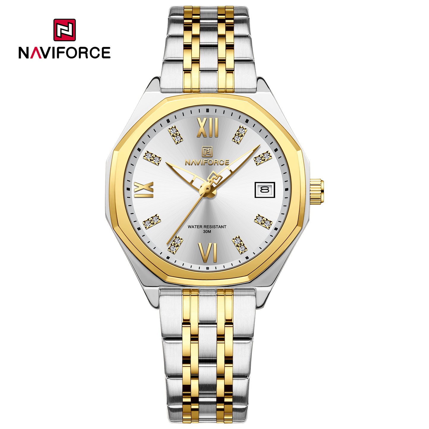 Naviforce 5052 Preston Women Watch - Silver Gold