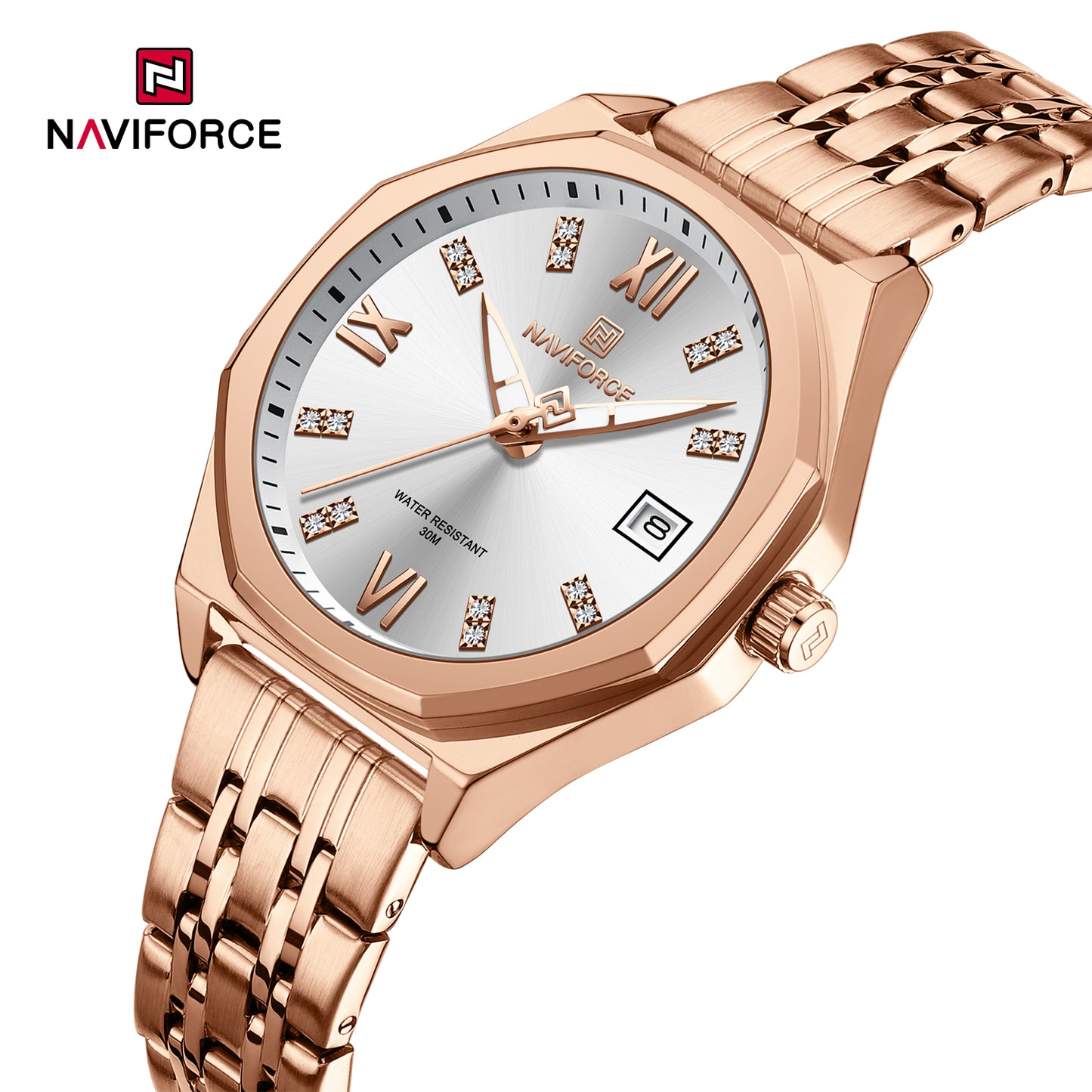 Naviforce 5052 Preston Women Watch - RoseGold White