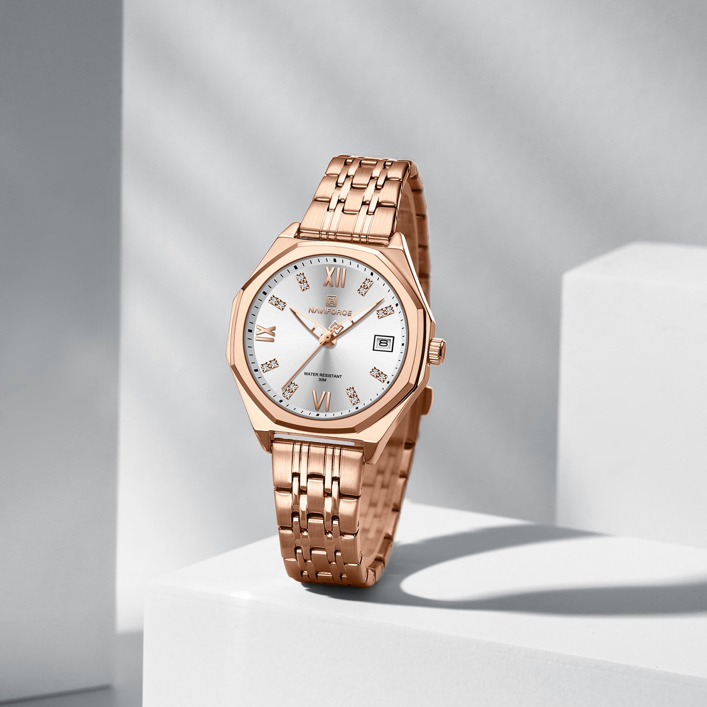 Naviforce 5052 Preston Women Watch - RoseGold White