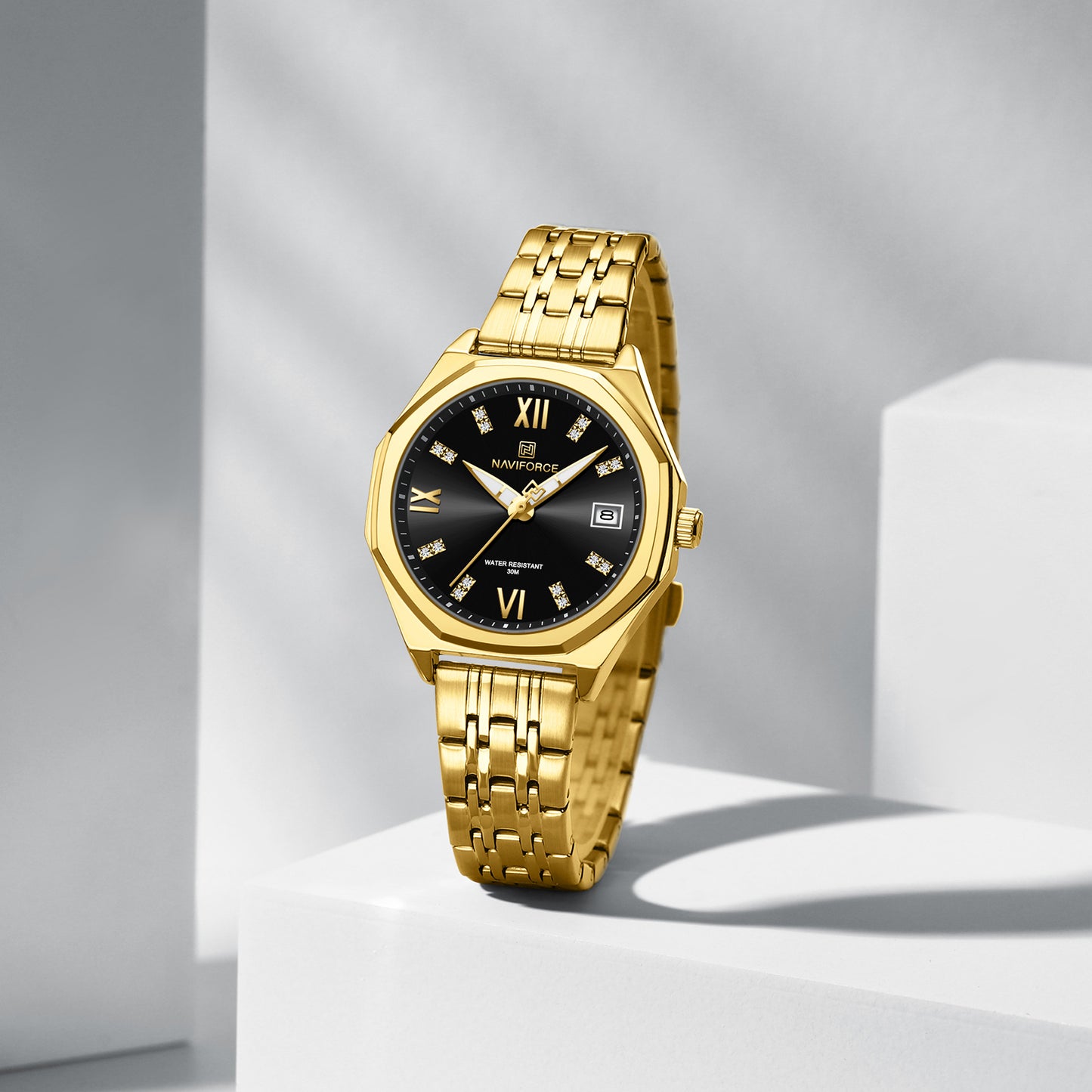 Naviforce 5052 Preston Women Watch - Gold Black