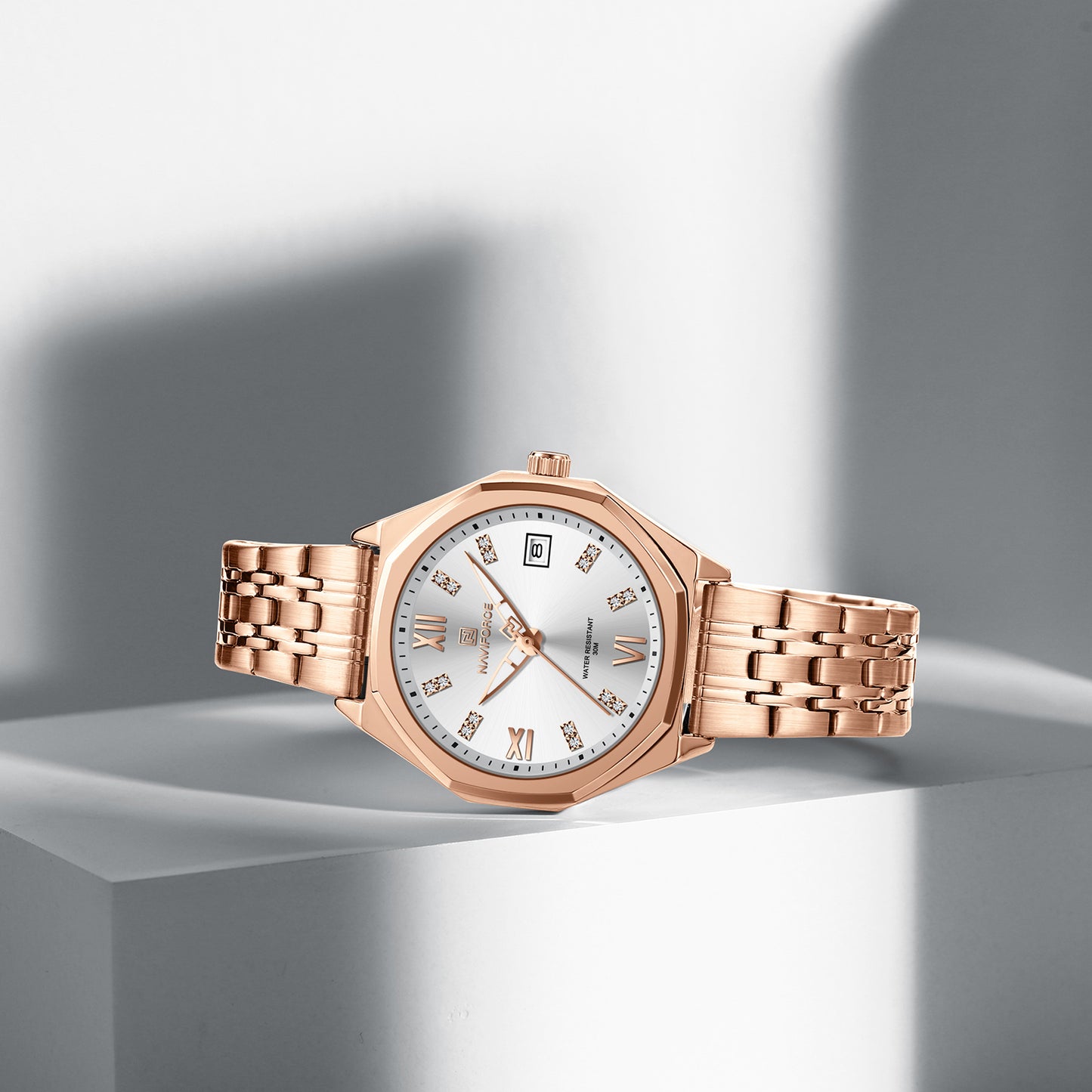 Naviforce 5052 Preston Women Watch - RoseGold White