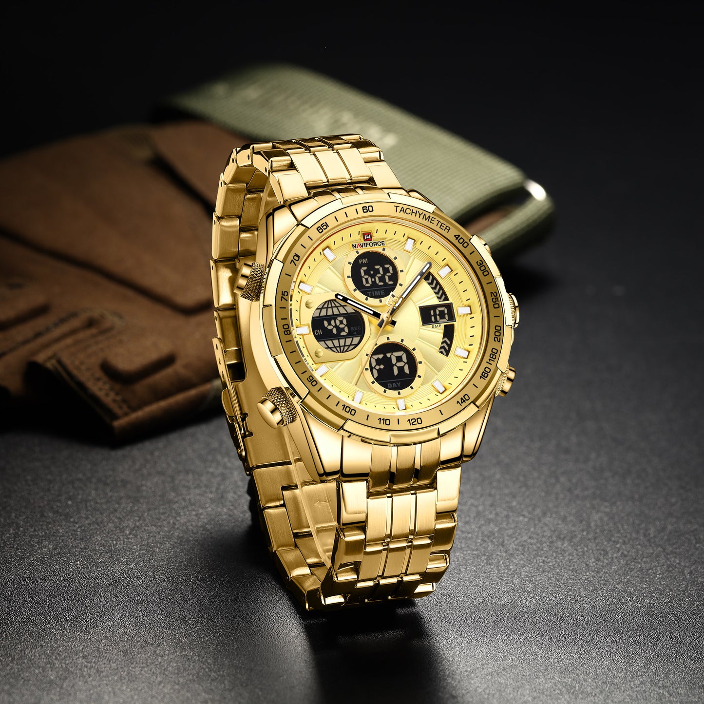 Naviforce 9197 Electron Men Watch - Gold