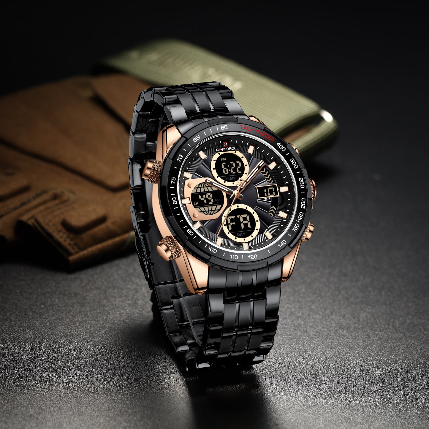 Naviforce 9197 Electron Men Watch - RoseGold Black
