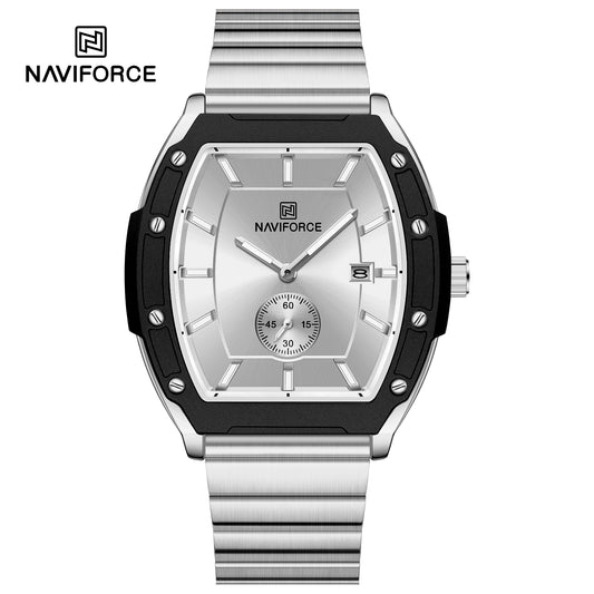 Naviforce 8068 Paris Couple Watch - Silver
