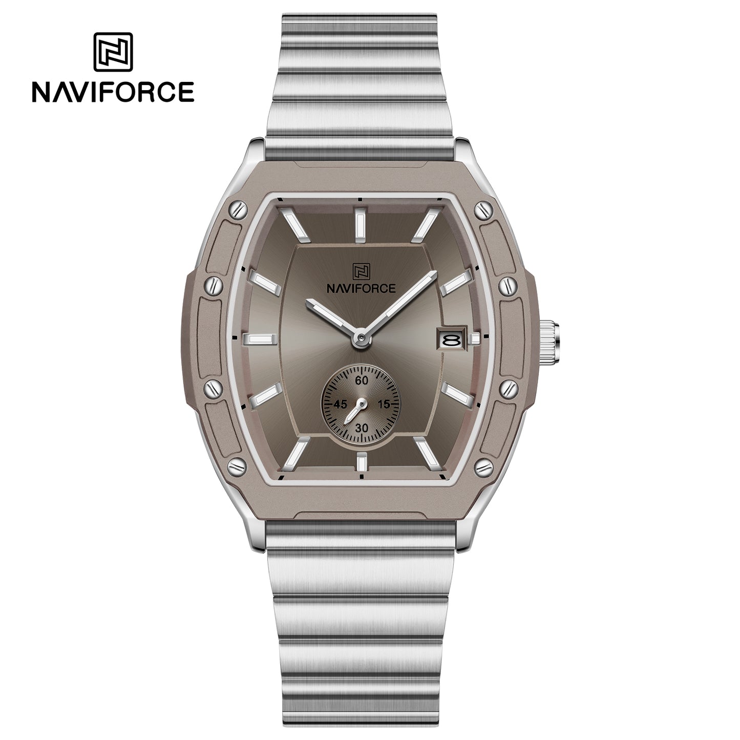 Naviforce NF8068 Paris Couple Watch - Silver Grey