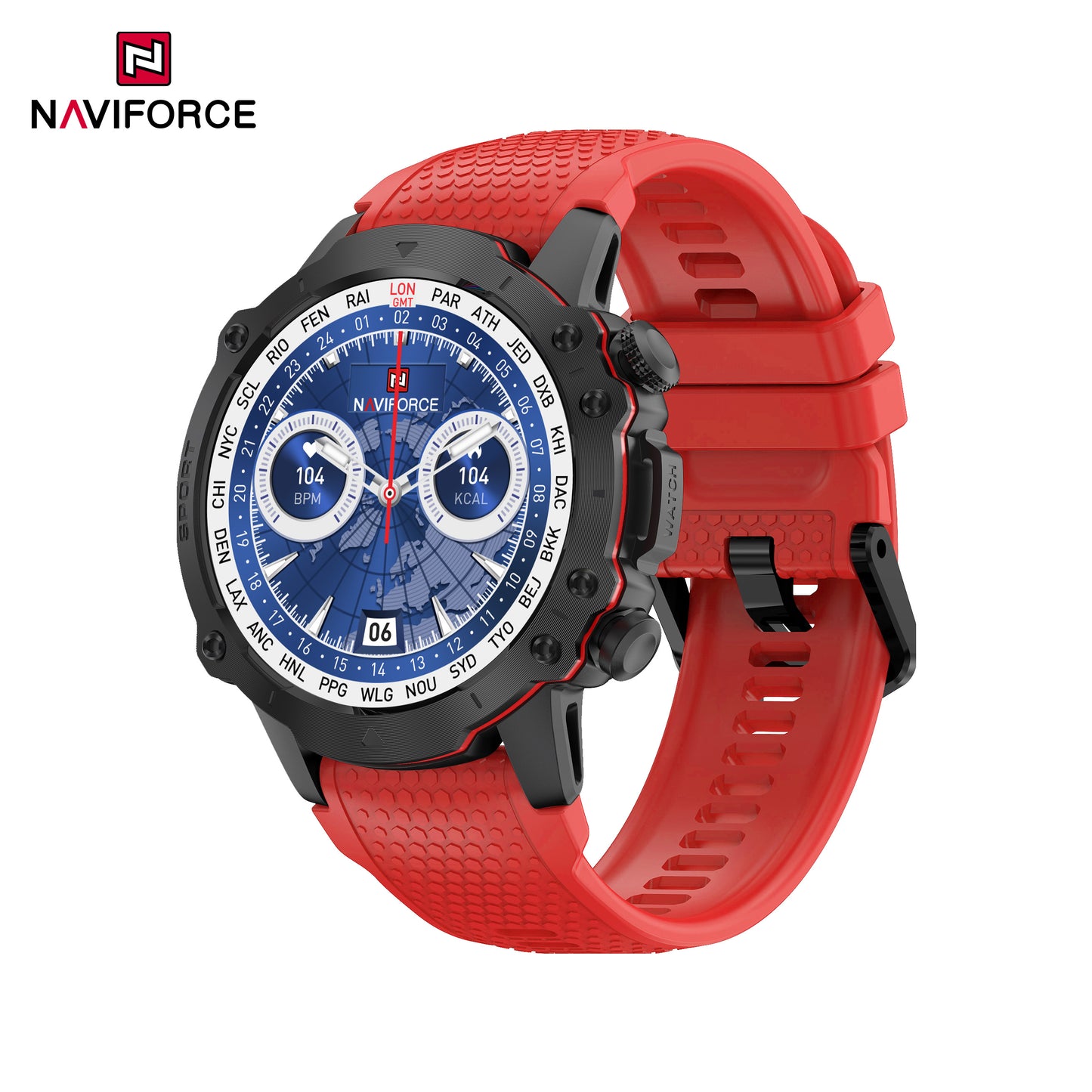 Naviforce NT10 SportPro Smart Watch - Black Red