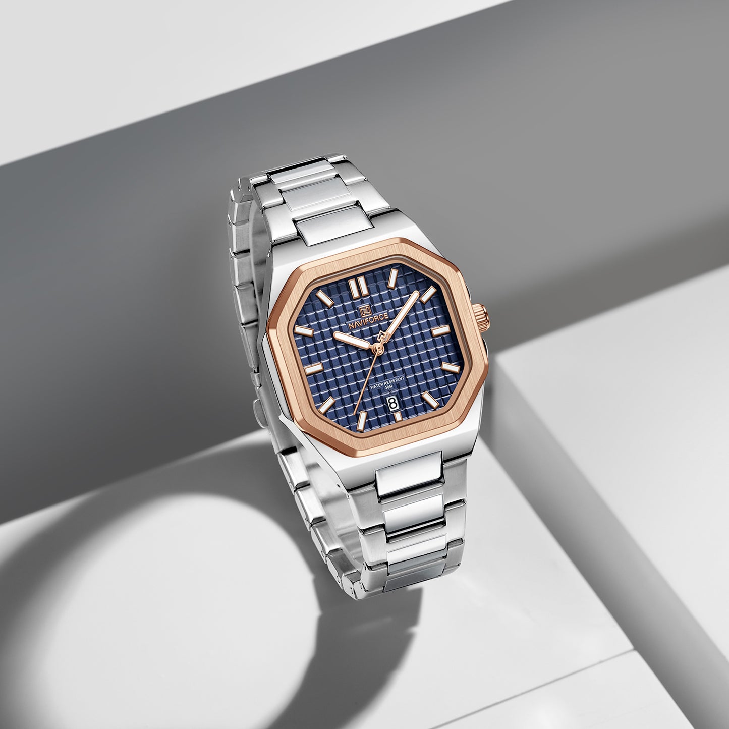 Naviforce 5053 Bold Women Watch - Silver RoseGoldBlue