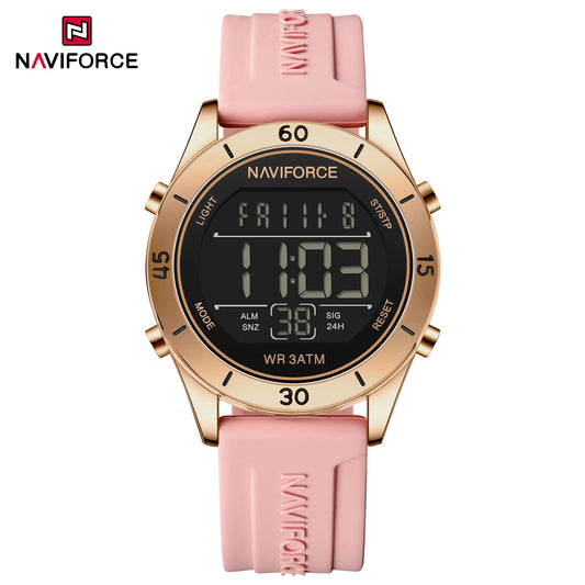 Naviforce 5054 Polo Digital Women Watch - Rosegold Pink