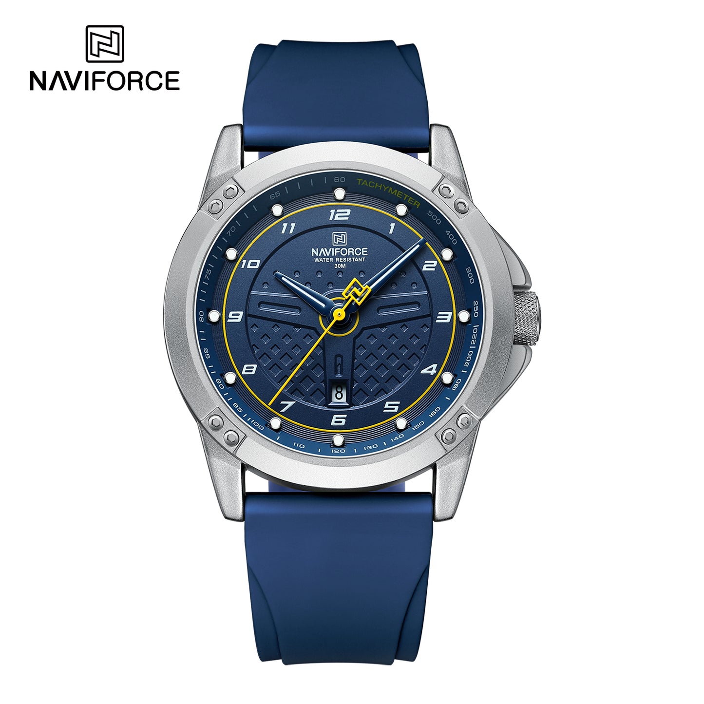 Naviforce 8031 Trendy Men Silicon Watch - Blue