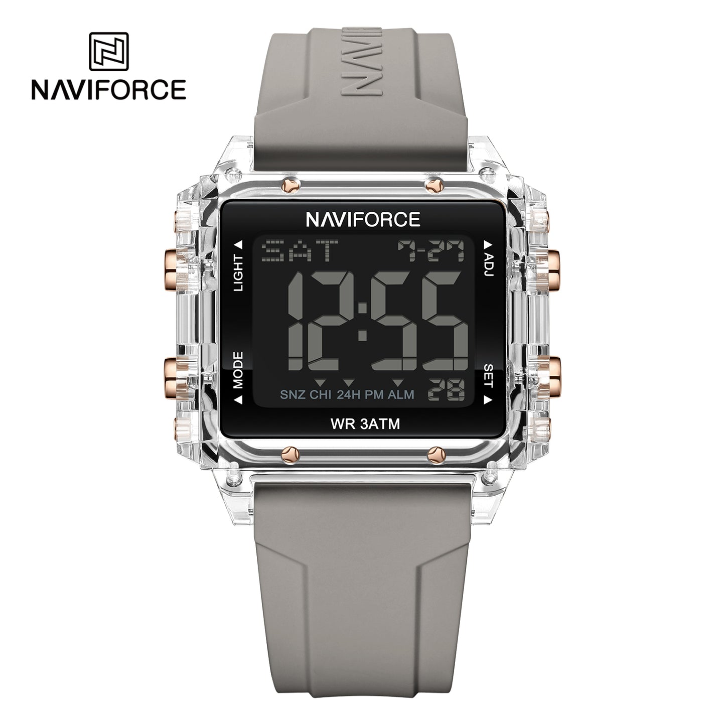 Naviforce 7101 Belladonna Silicone Women Watch - Grey