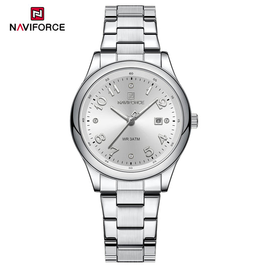 Naviforce 5059 Ascot Quartz Women Watch - Silver
