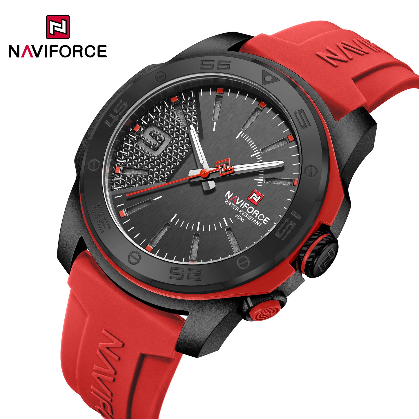 Naviforce 7112 Brigadier Silicon Men Watch - Red