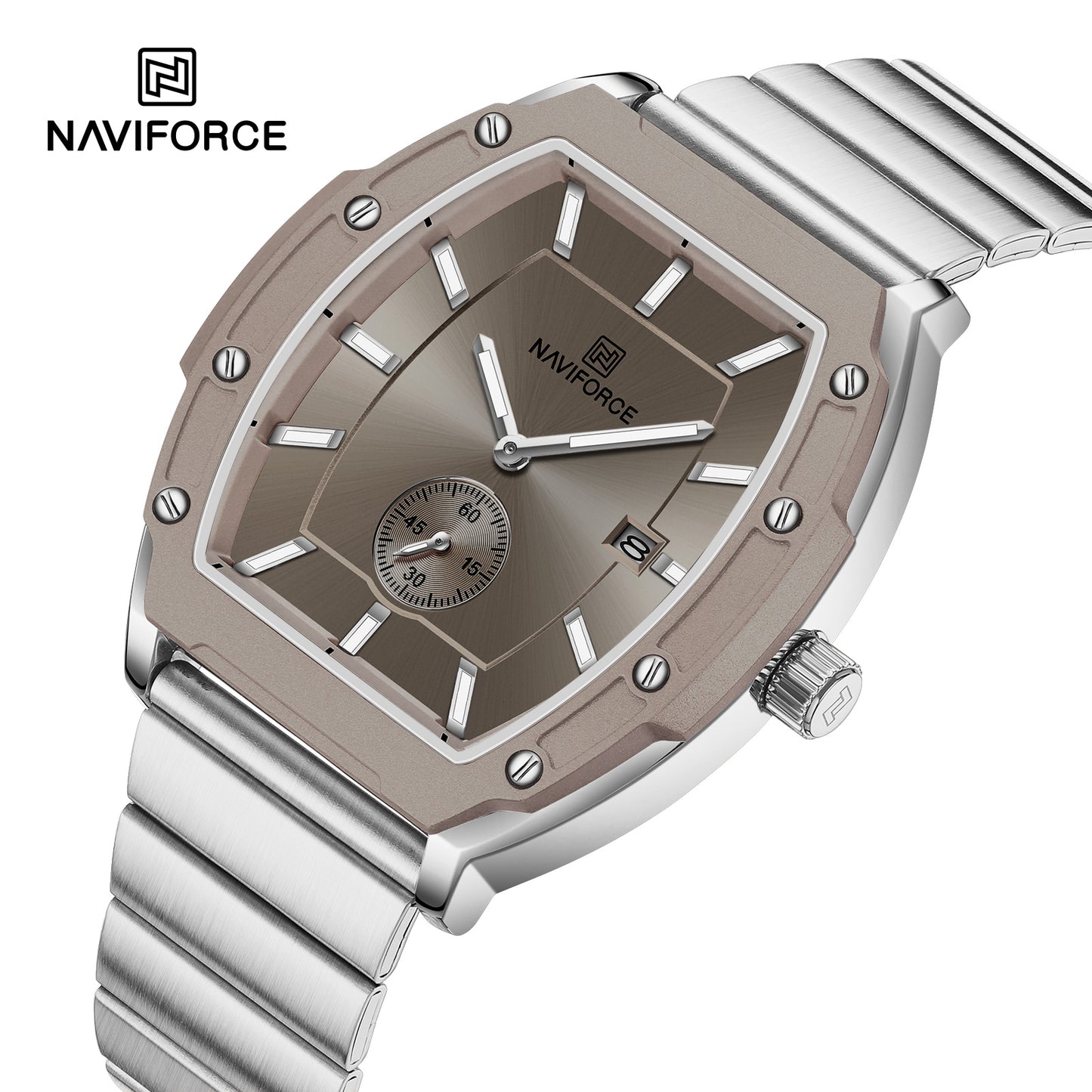Naviforce NF8068 Paris Couple Watch - Silver Grey