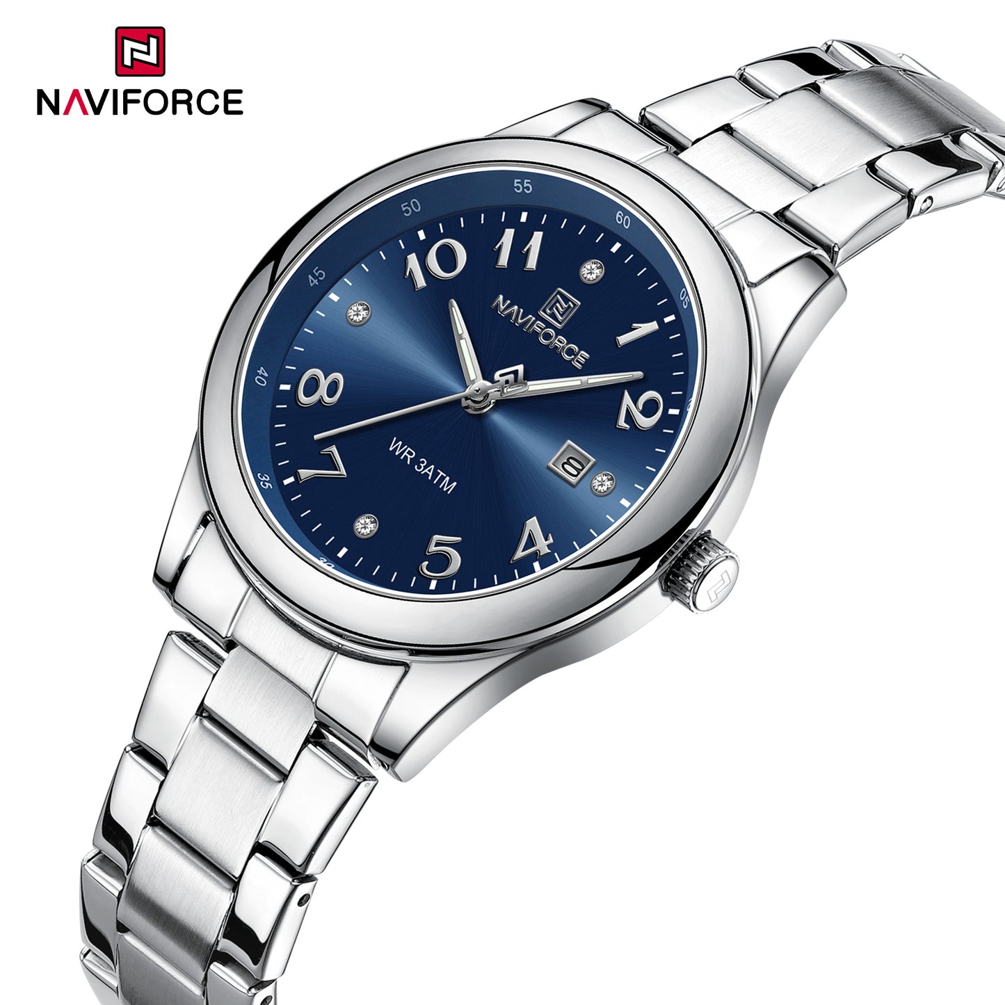 Naviforce 5059 Ascot Quartz Women Watch - Silver Blue