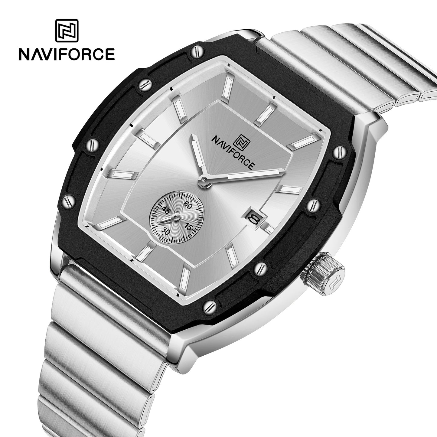 Naviforce NF8068 Paris Couple Watch - Silver
