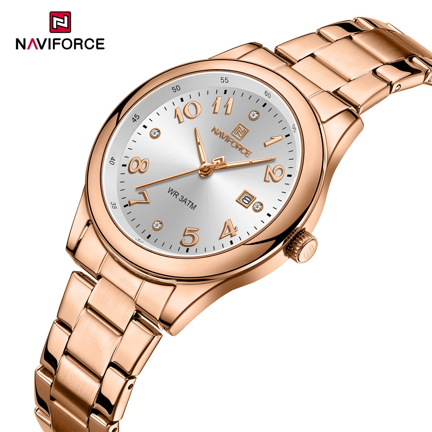 Naviforce 5059 Ascot Quartz Women Watch - RoseGold White
