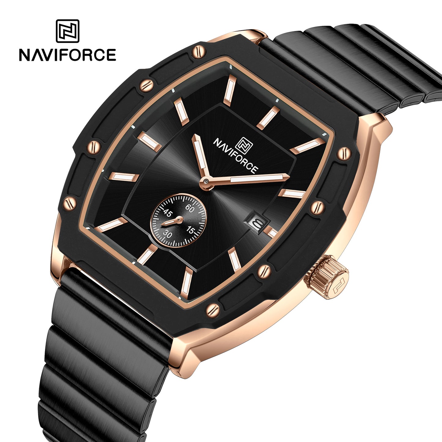 Naviforce NF8068 Paris Couple Watch - Black