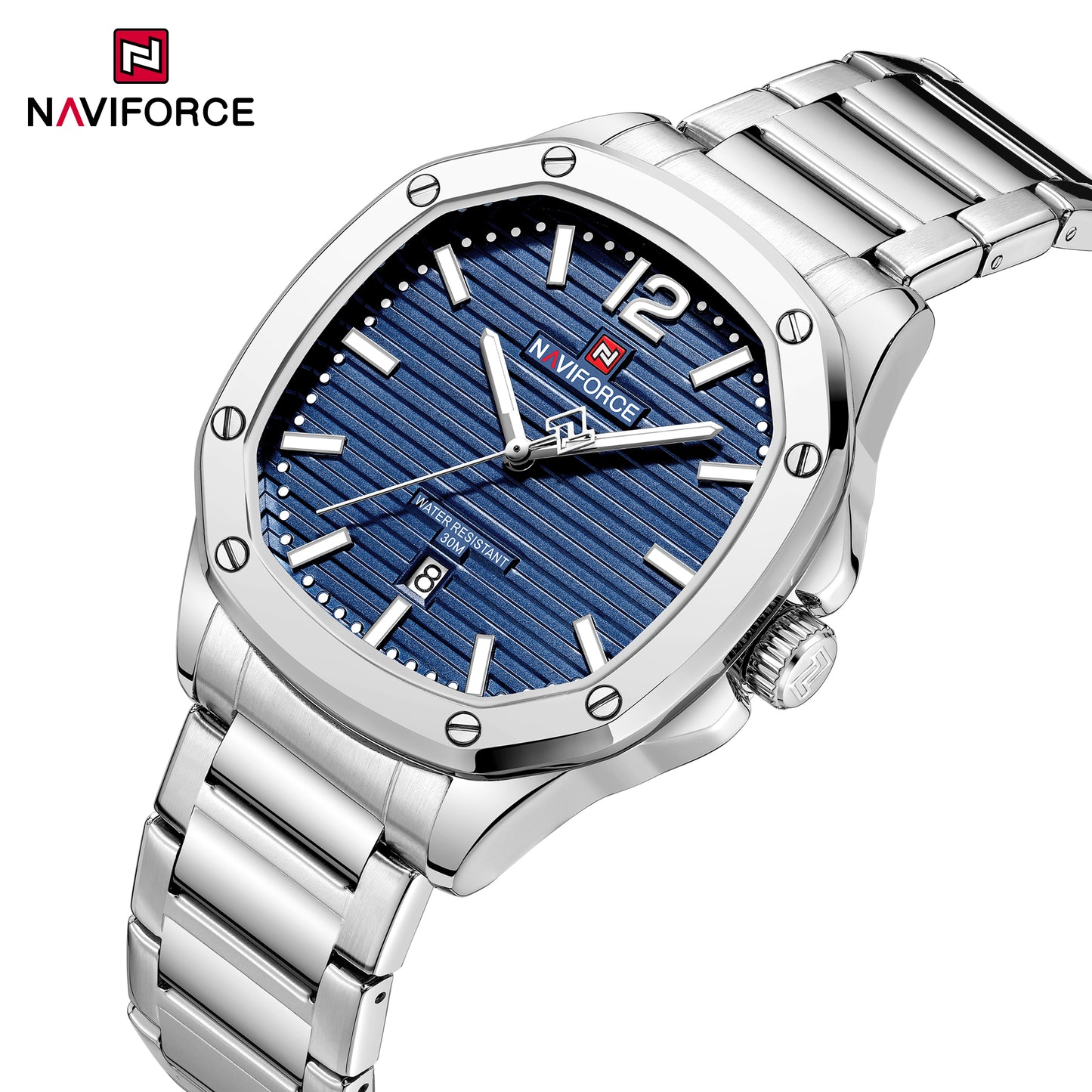 Naviforce 9243S Pantom Men Watch - Silver Blue