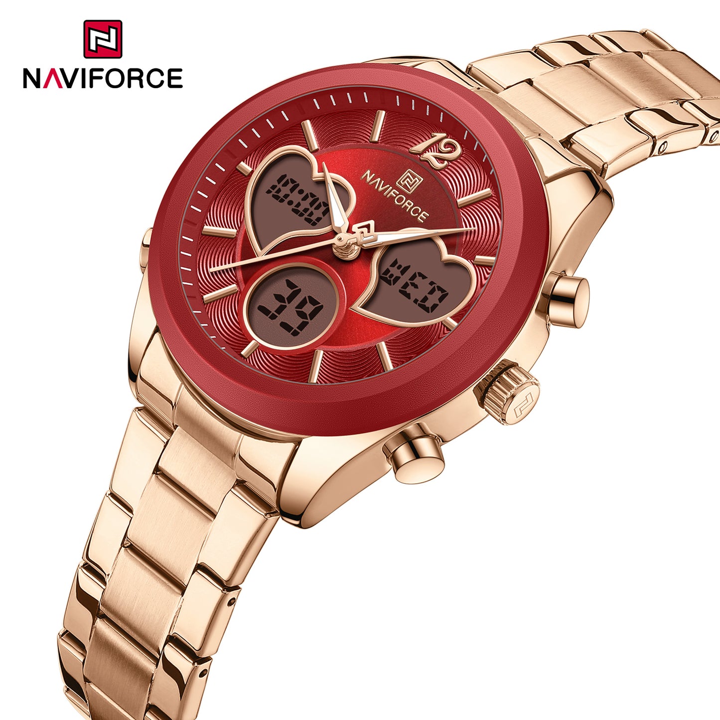 Naviforce 5045 Lovie Women Watch - Rosegold Red