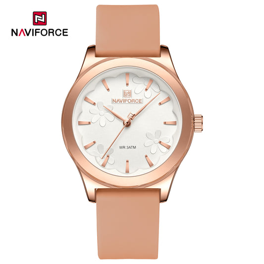 Naviforce 5051 Canary Women Watch - RoseGold White