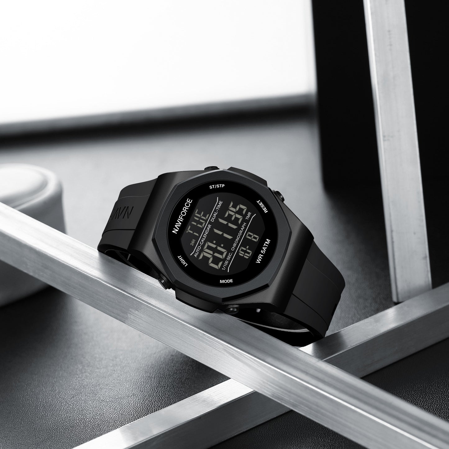 Naviforce NF7117 Volda Digital Men Watch - Black