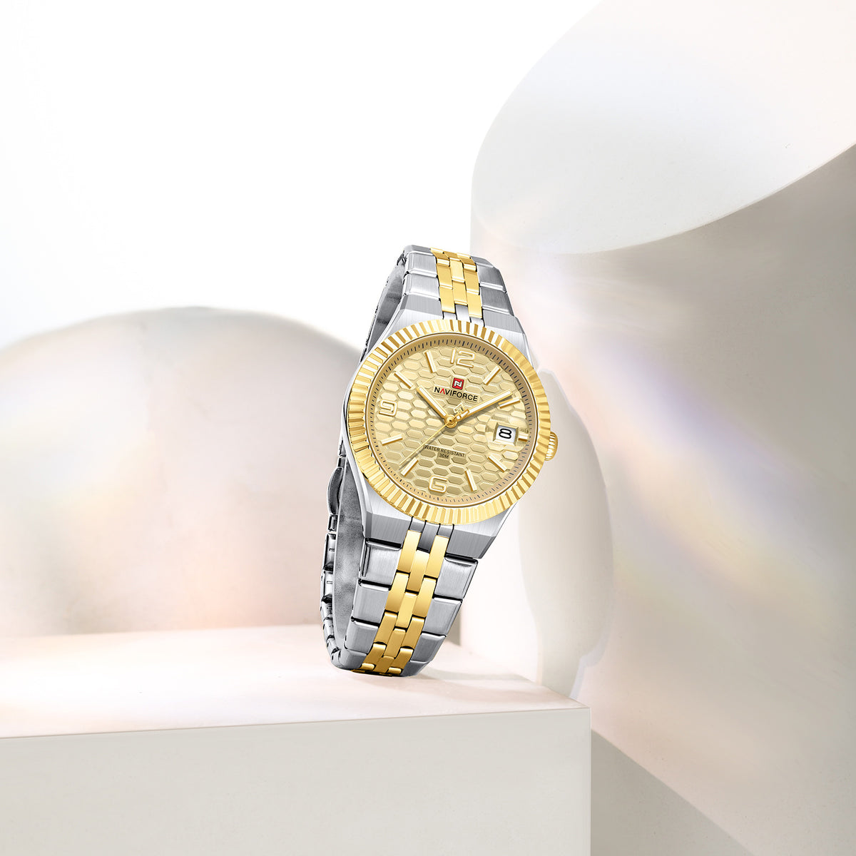 Naviforce 5079 Lotus Woman Watch - Silver-Gold