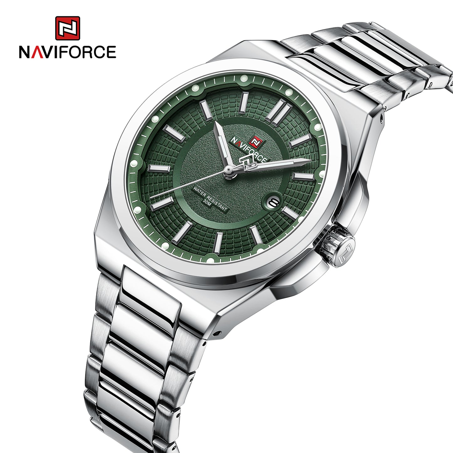 Naviforce 9212 Magnum Men Watch - Silver Green