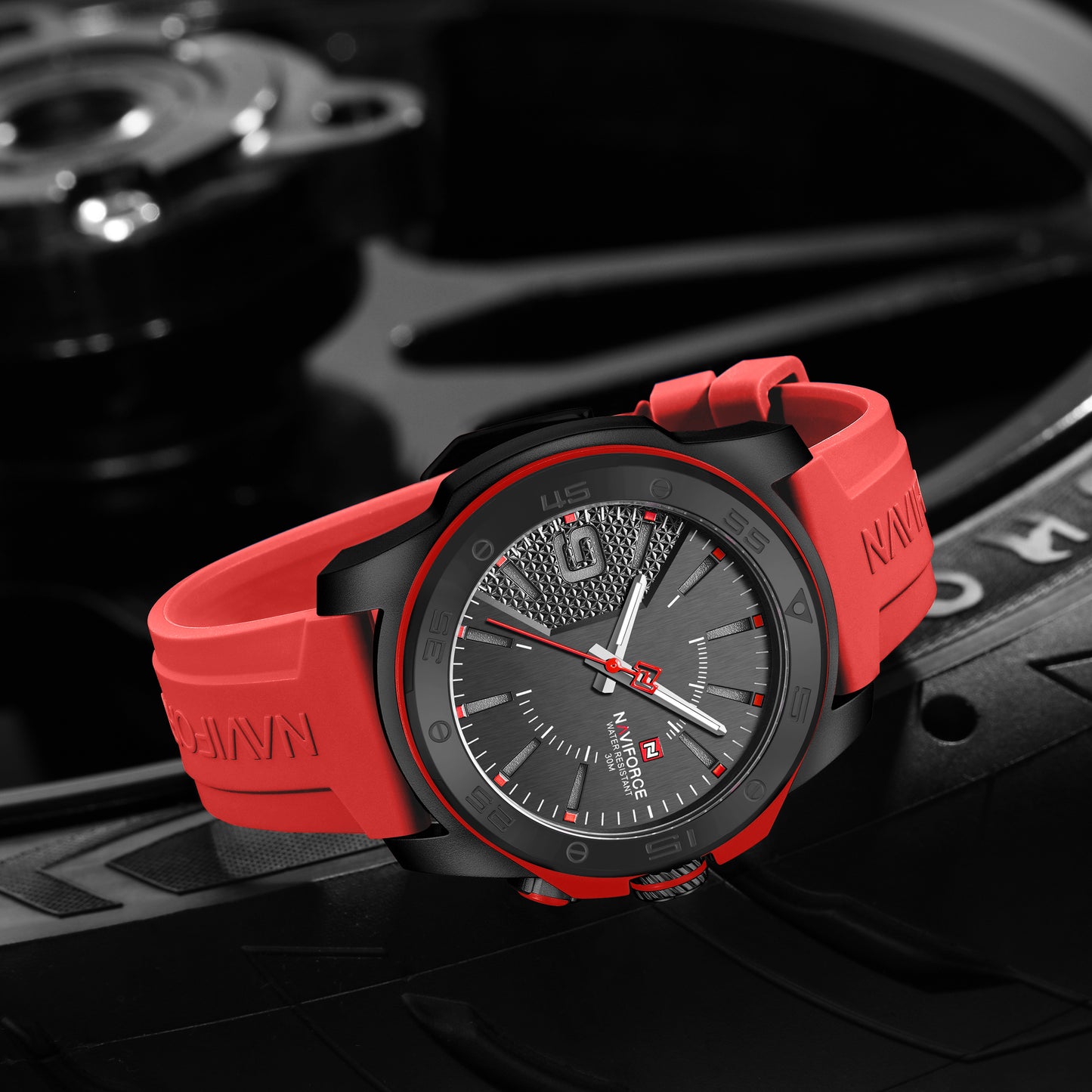 Naviforce 7112 Brigadier Silicon Men Watch - Red