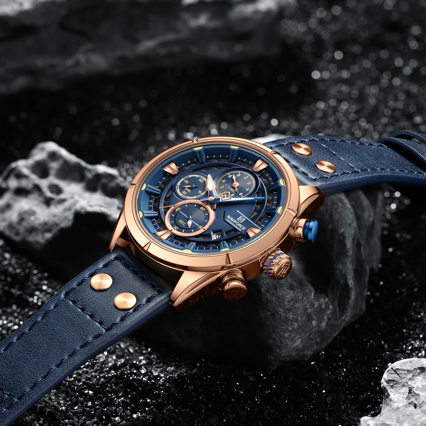Naviforce 8045 Charlie Chronograph Men Watch - Blue