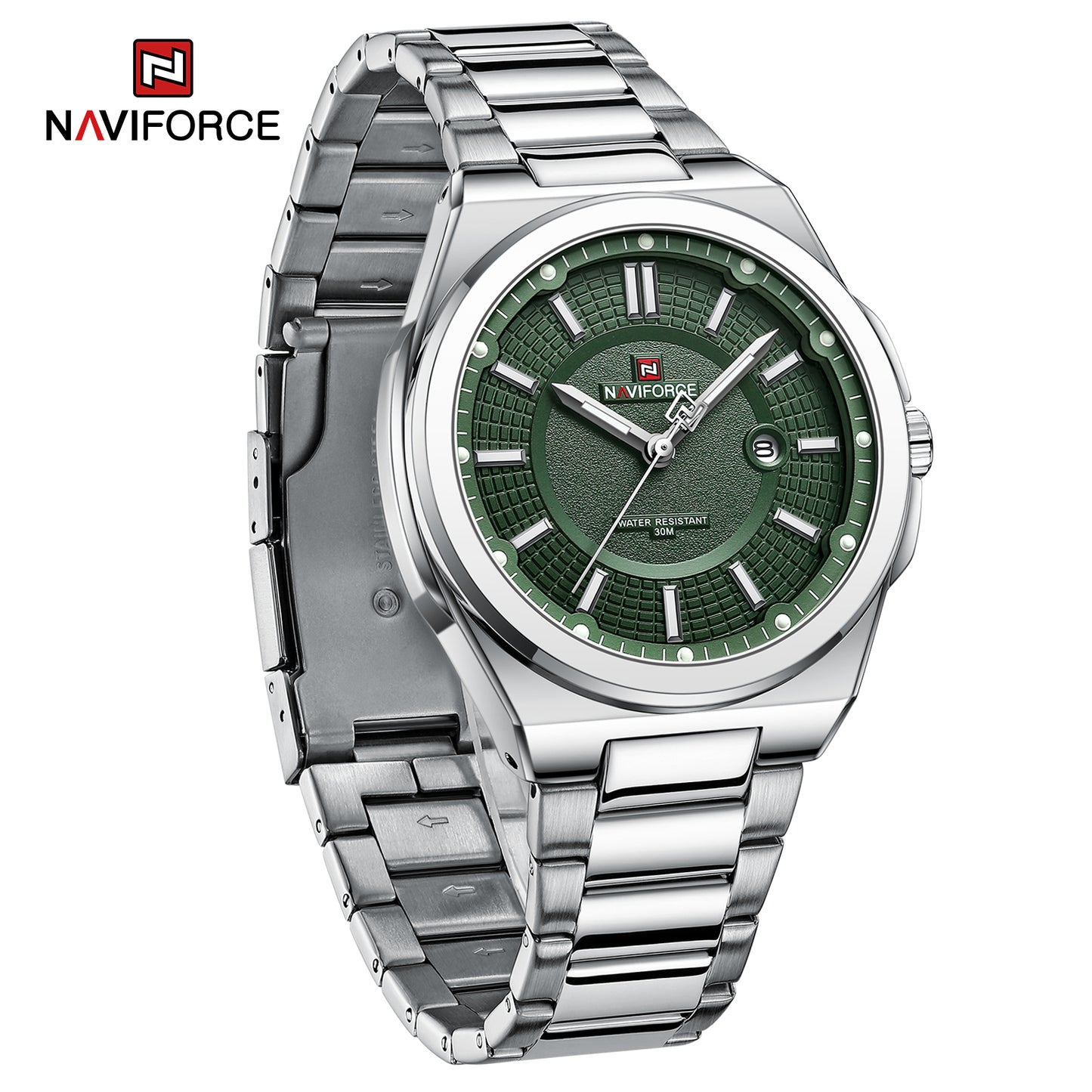Naviforce 9212 Magnum Men Watch - Silver Green