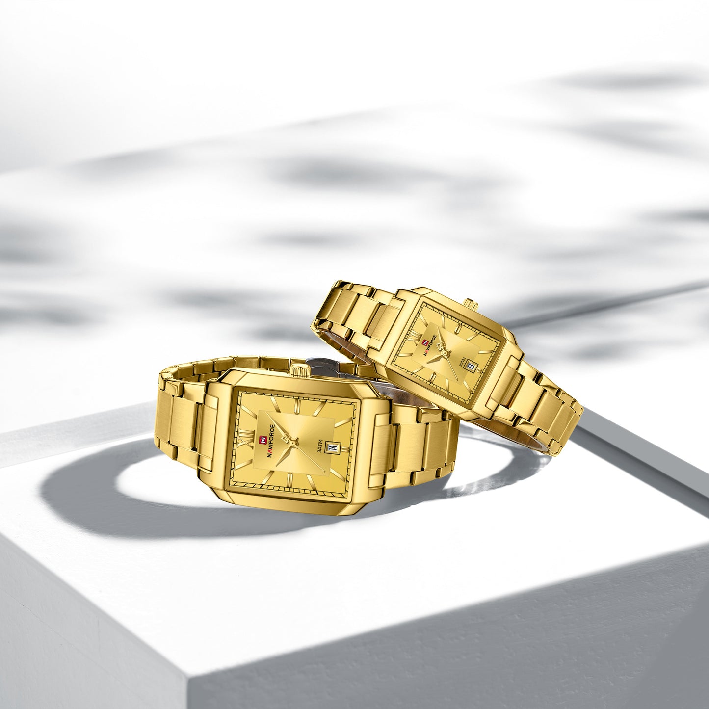 Naviforce 9251 Treasure Couple Watch - Gold