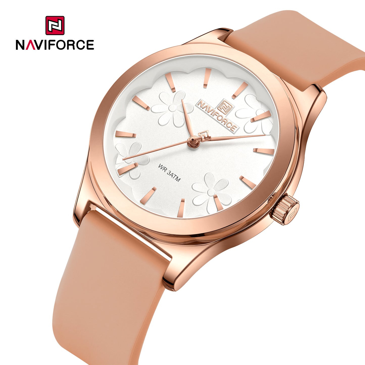Naviforce 5051 Canary Women Watch - RoseGold White
