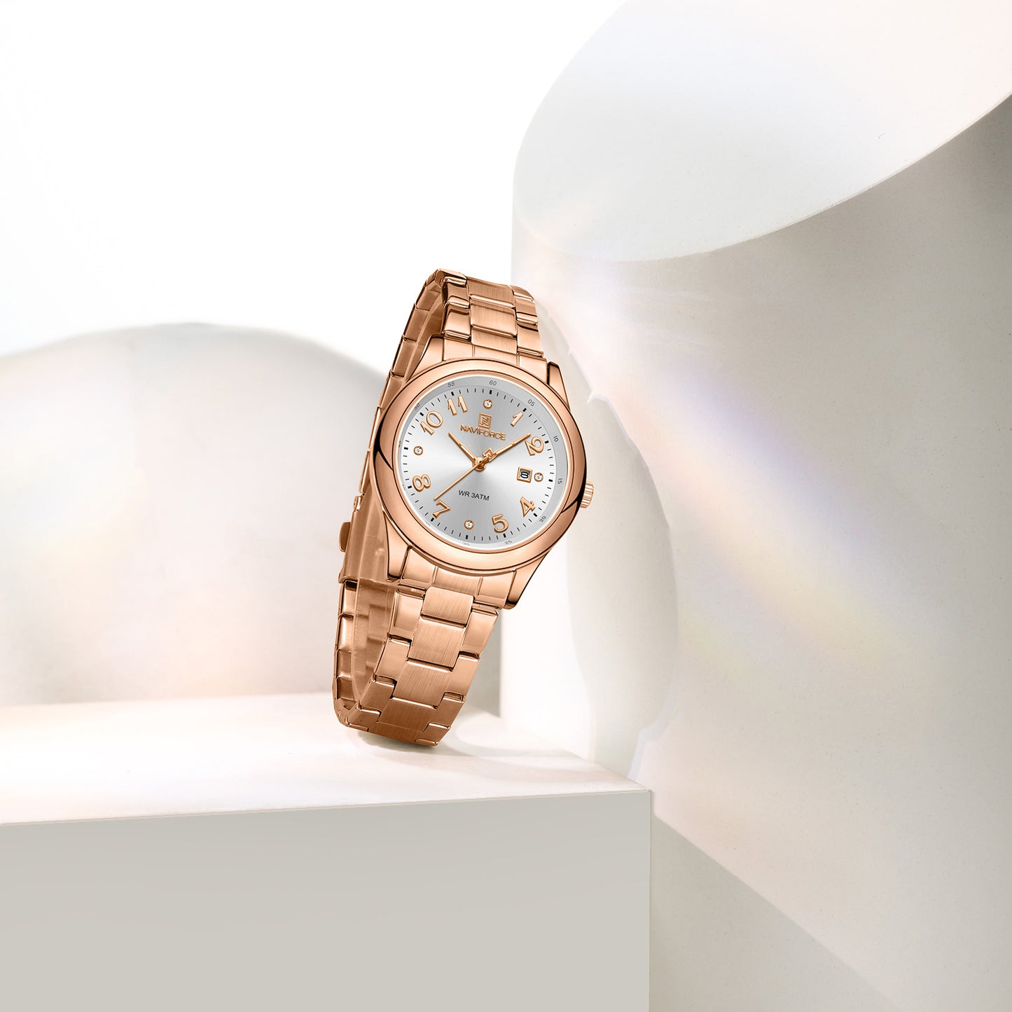 Naviforce 5059 Ascot Quartz Women Watch - RoseGold White