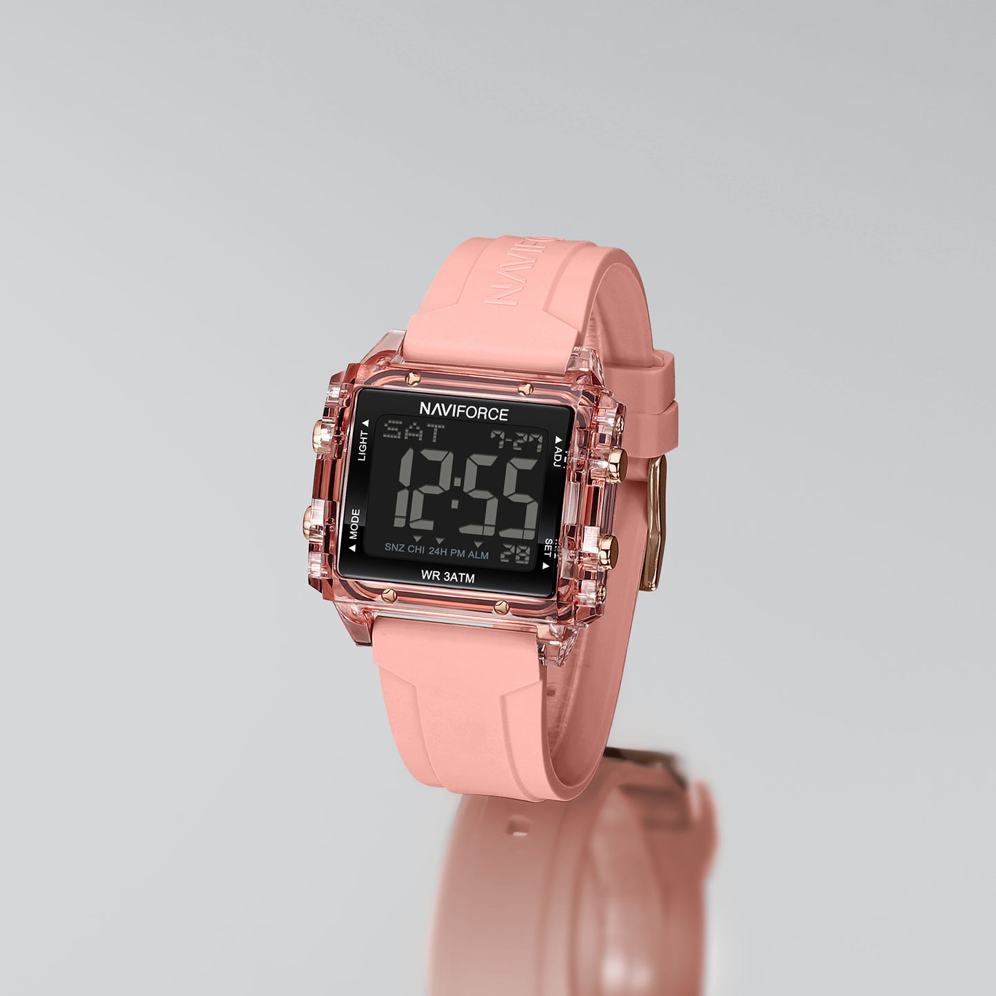 Naviforce 7101 Belladonna Silicone Women Watch - Peach