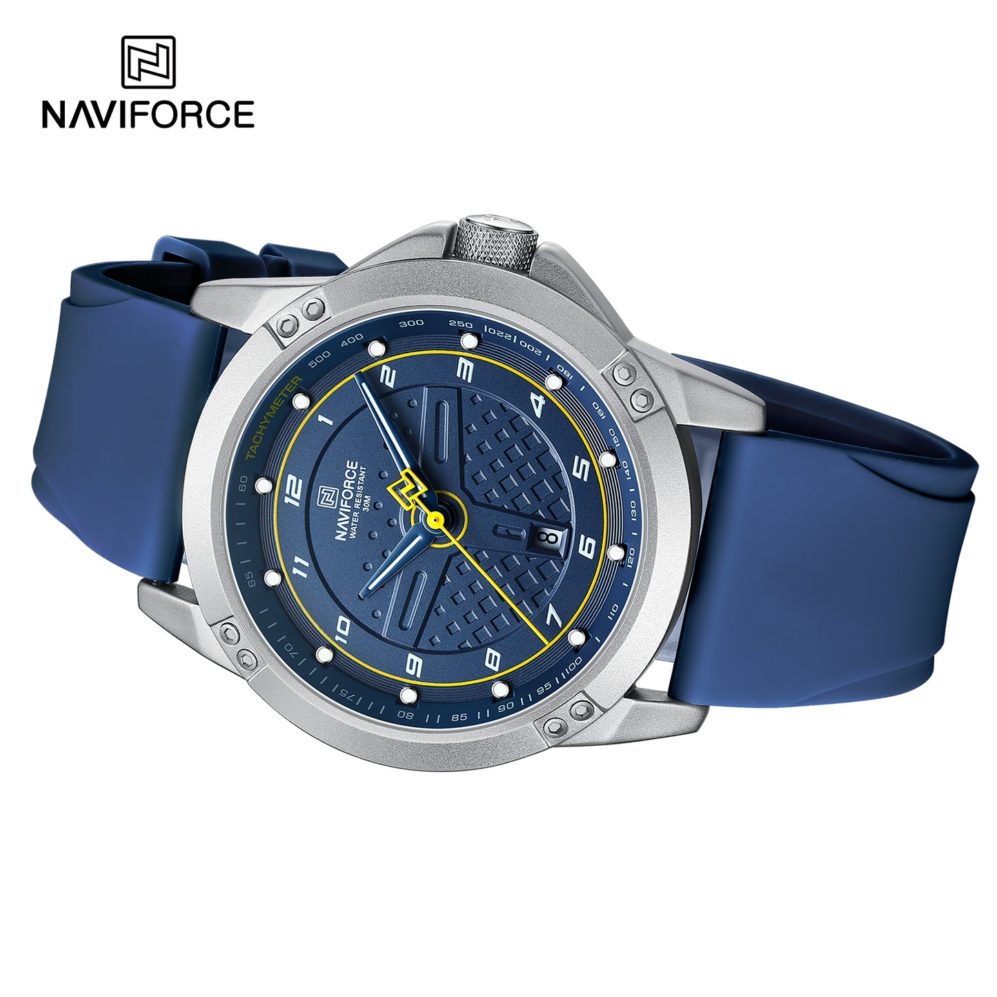Naviforce 8031 Trendy Men Silicon Watch - Blue