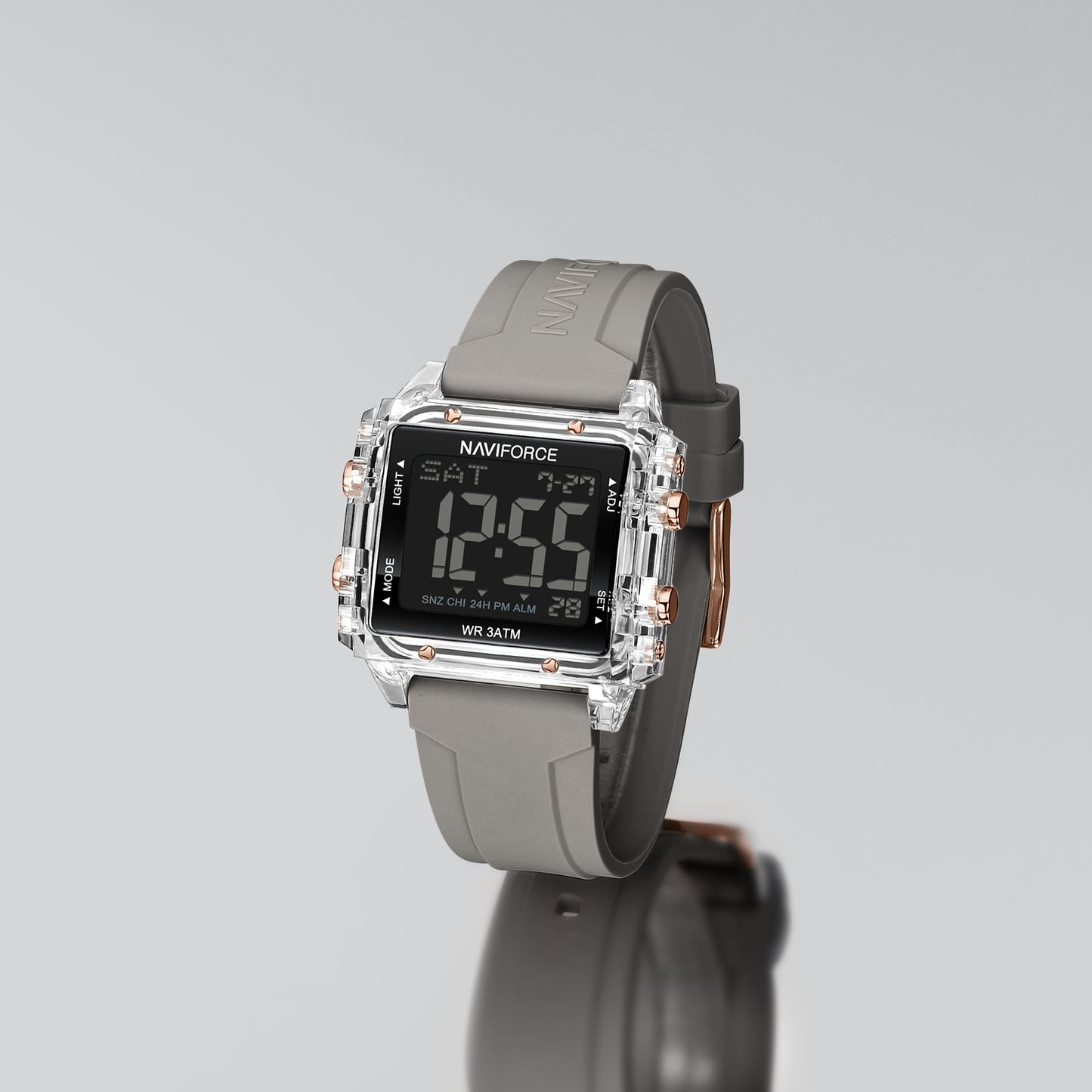 Naviforce 7101 Belladonna Silicone Women Watch - Grey