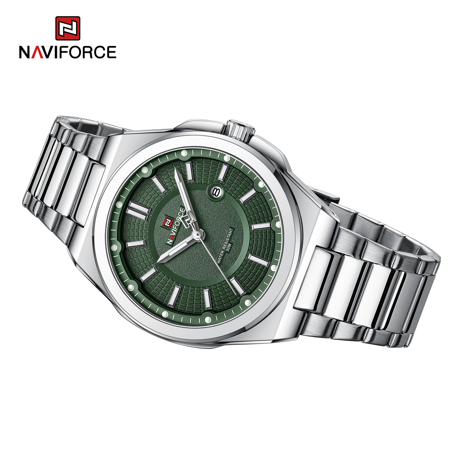 Naviforce 9212 Magnum Men Watch - Silver Green