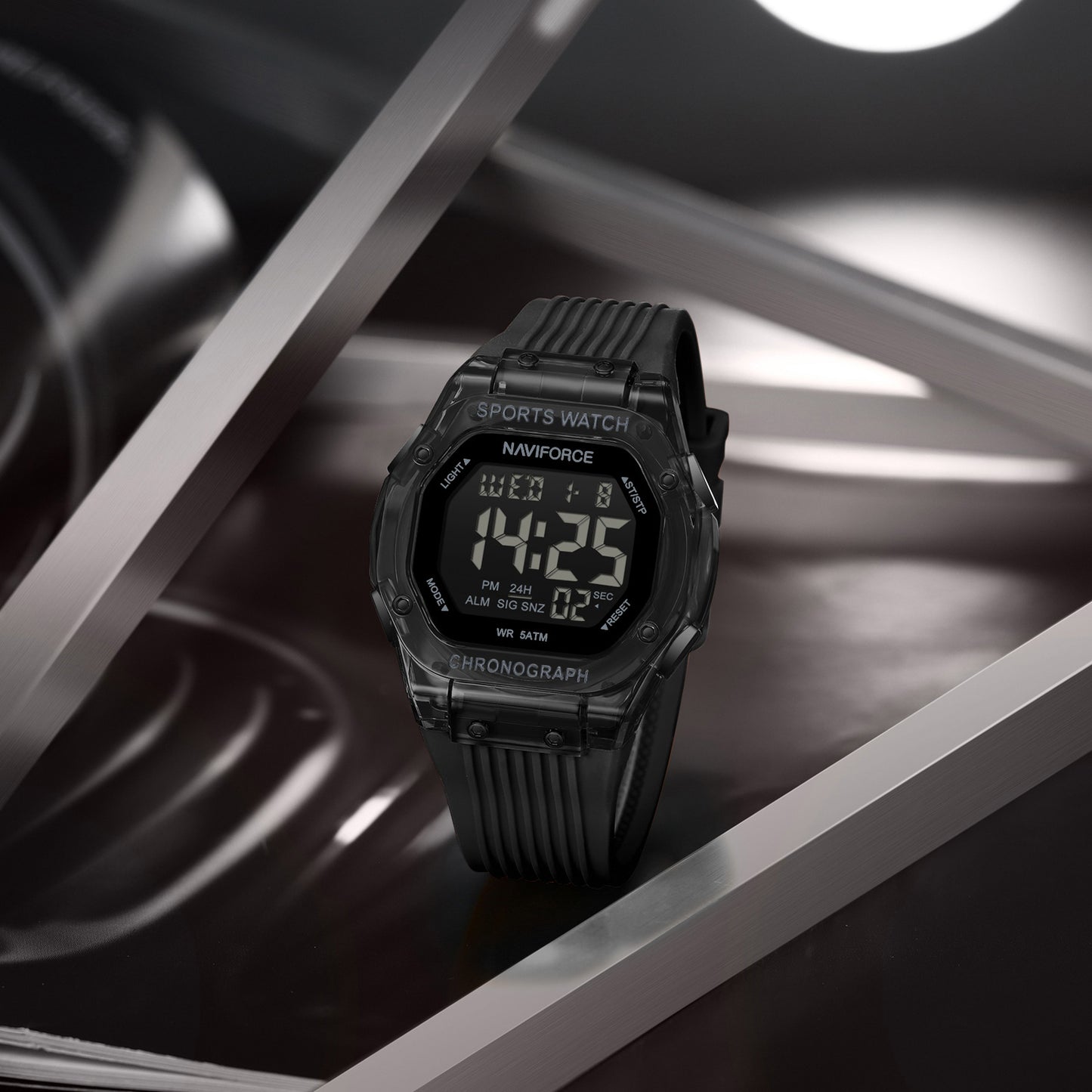 Naviforce 7113 Prime Digital Men Watch - Black