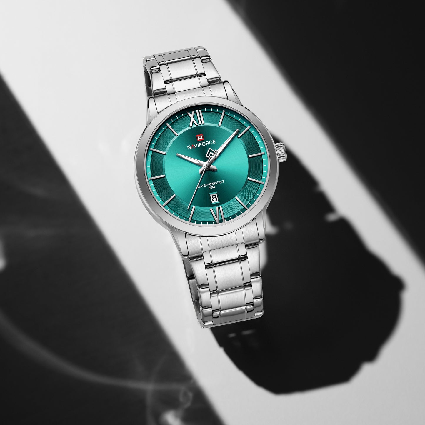 Naviforce 9254 Alliance Men Watch - Silver LightGreen