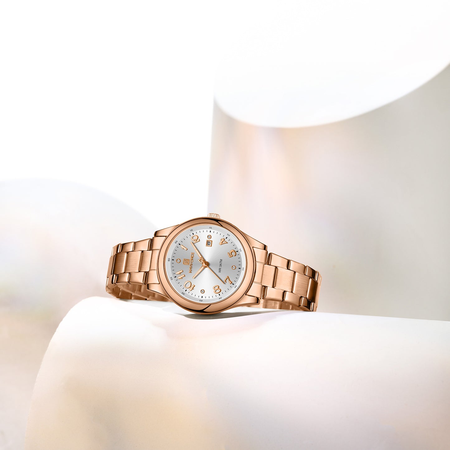 Naviforce 5059 Ascot Quartz Women Watch - RoseGold White