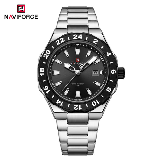 Naviforce NF9249 Freedom Men Watch - Silver Black