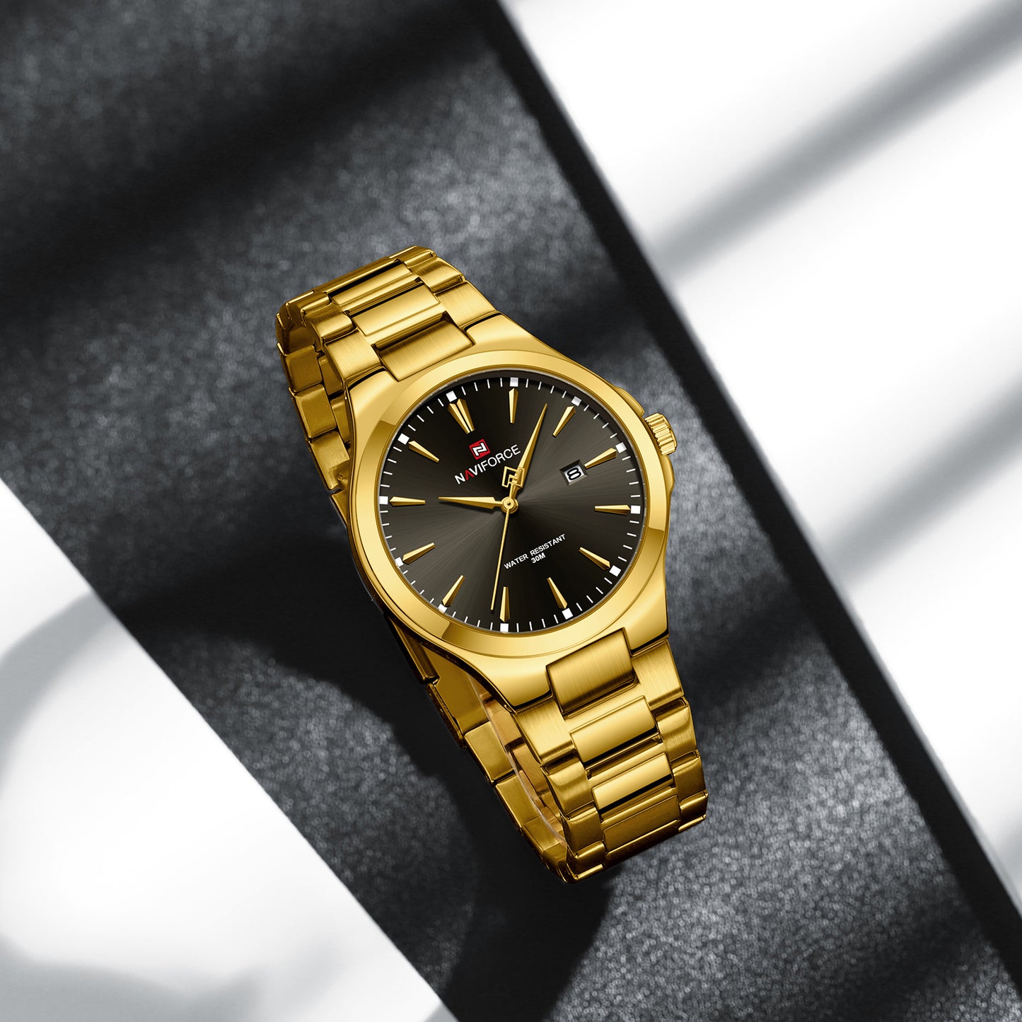 Naviforce 9214 Duze Men Watch - Gold Black