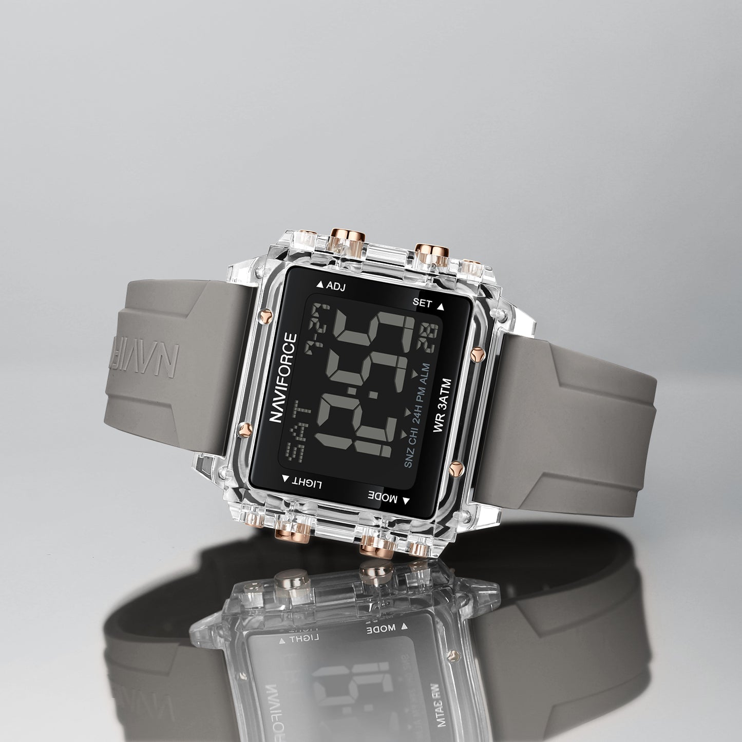 Naviforce 7101 Belladonna Silicone Women Watch - Grey