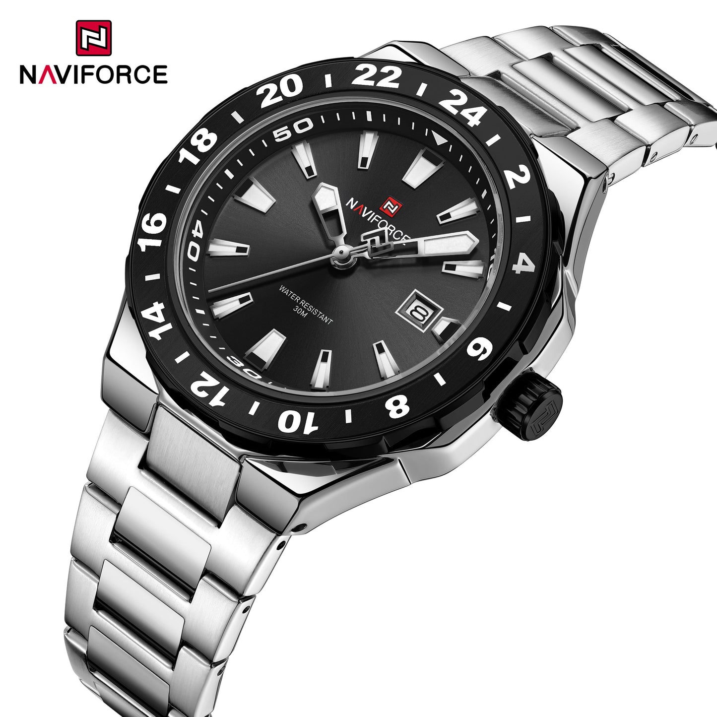 Naviforce NF9249 Freedom Men Watch - Silver Black
