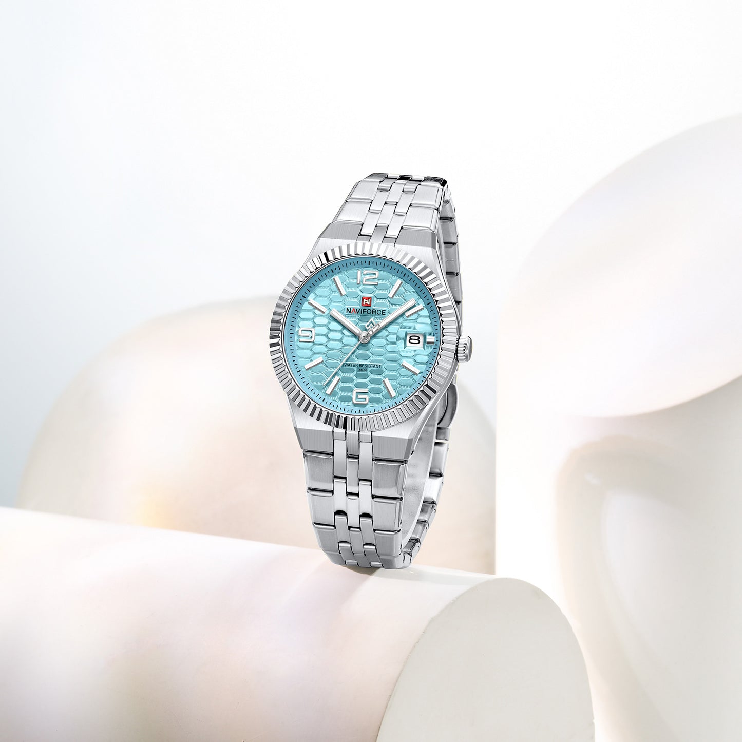 Naviforce 5079 Lotus Woman Watch - Silver-Blue
