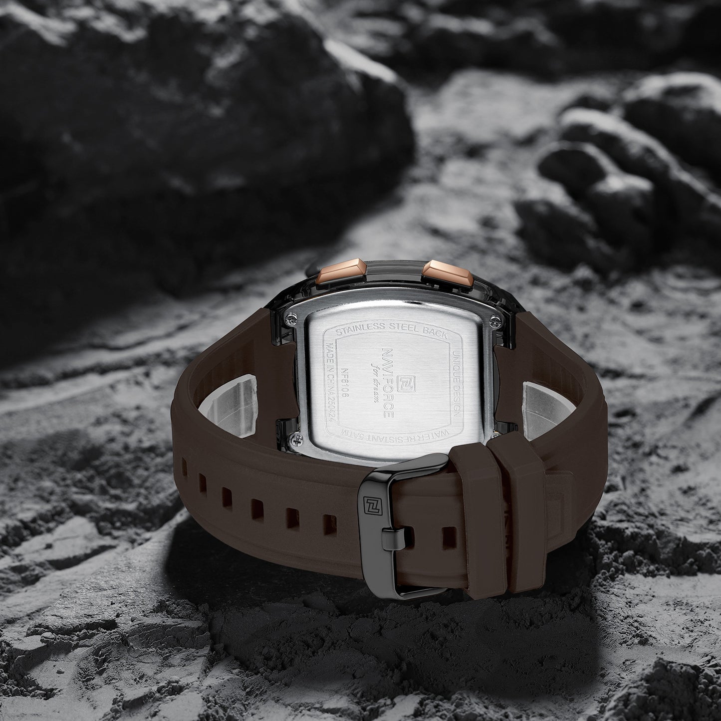 Naviforce 6106 Mito Digital Men Watch - Brown