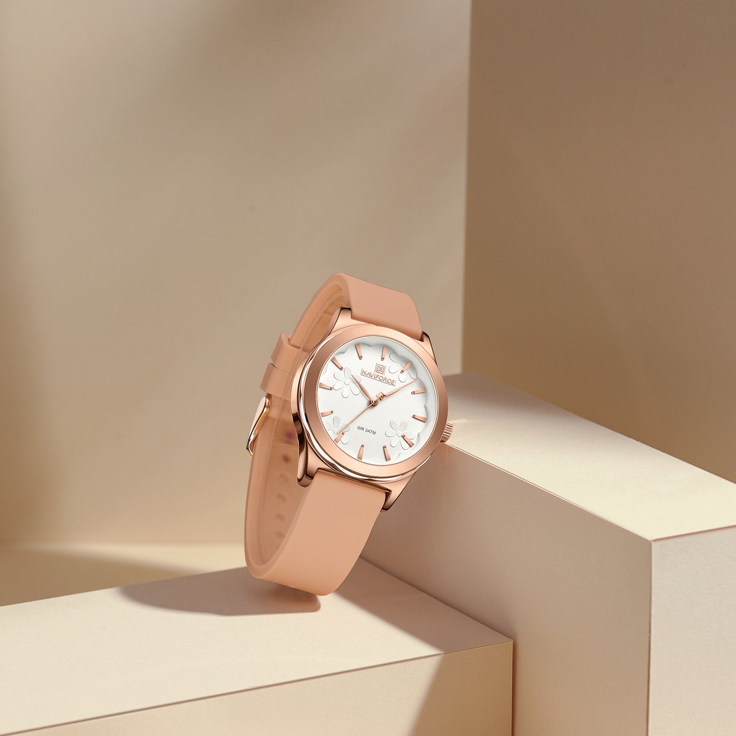 Naviforce 5051 Canary Women Watch - RoseGold White