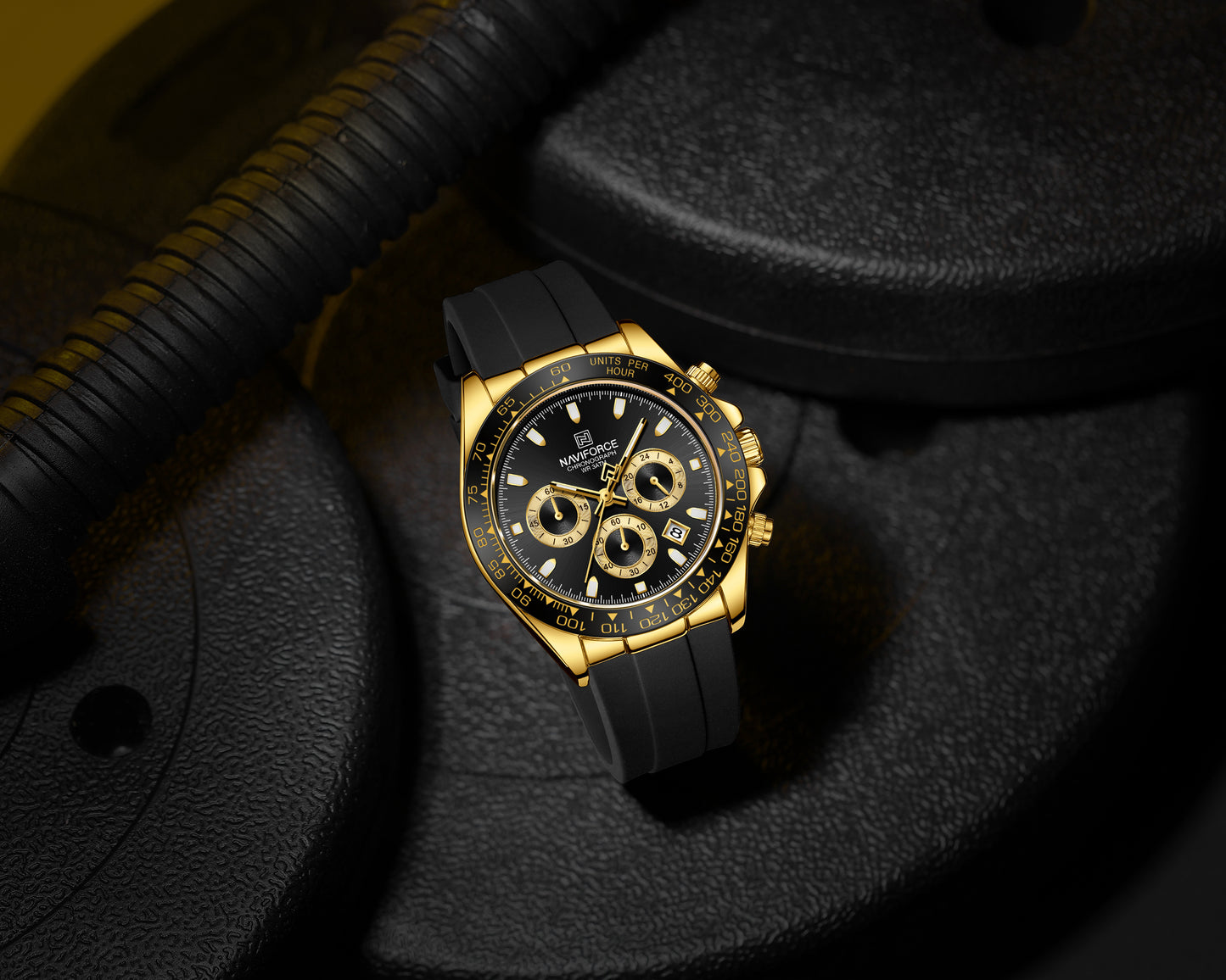 Naviforce 8054 Zenith Men Watch - Black Gold